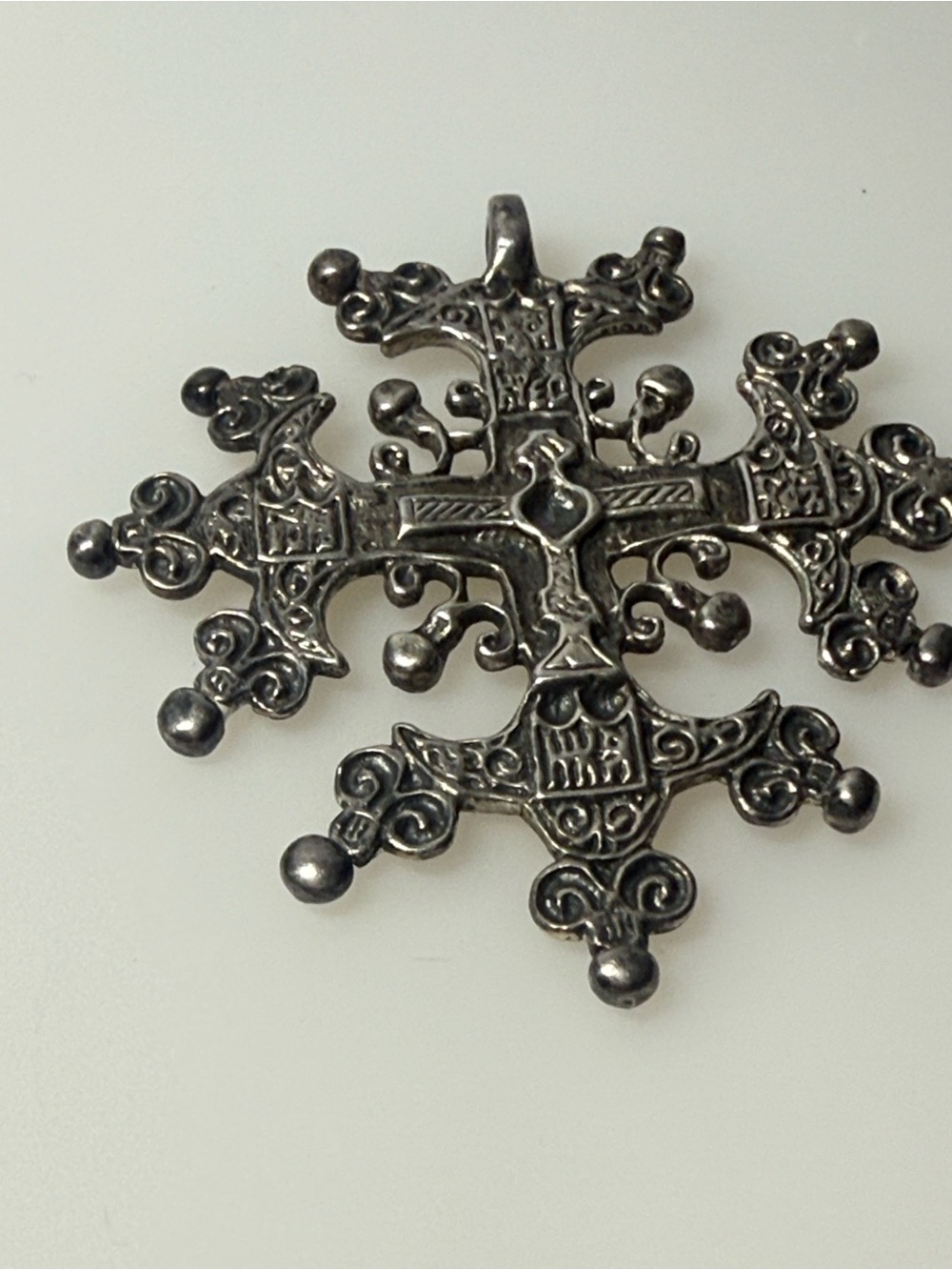 Vintage Sterling Ornate Cross Pendant